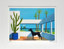 Loustal • Estampe pigmentaire "chien noir" - Signée, limitée et numérotée