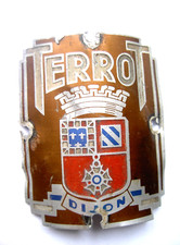 Plaque de Velo Cycles TERROT - Old Bike Head Badge - No Emaillee
