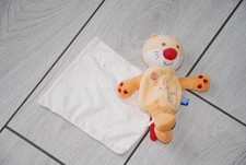 Doudou chat orange nez rouge mouchoir cajou sucre d'orge