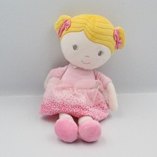 Doudou poupée robe rose pois