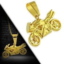 Pendentif moto en acier