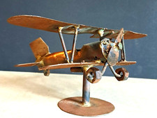 Art POPULAIRE naïf ART des TRANCHEES fer et laiton Avion biplan type Nieuport 17