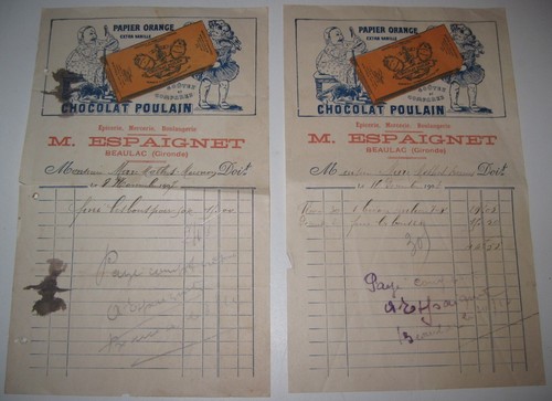 Factures anciennes entete - anciennes,