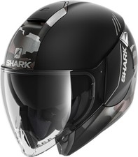 Casque Helmet Moto Jet Shark CITYCRUISER Genom Noir Camo Gris Opaque TG S