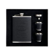 Acier Inoxydable/Simili Cuir 237ml / 236 ML Flasque + 2 Shot Verres & Entonnoir