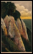 Carte postale, carte d'artiste, chambre de Stubben, île de Rügen, rochers de ...