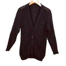 Vintage Cardigan homme taille 48 cm poitrine Italy bleu coton acrylic mans cardi