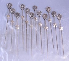 JOLI SERVICE DOUZE HATELETS AUX FRAISES ET FEUILLAGES - ARGENT MASSIF