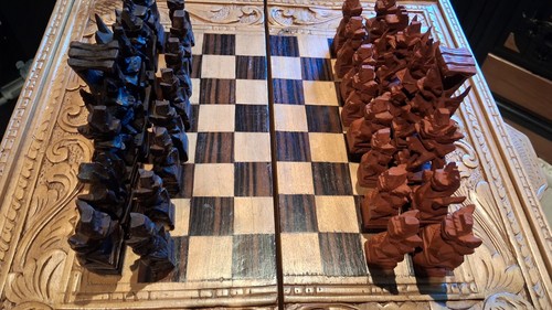 Jeux echecs bois ancien - d'echecs,