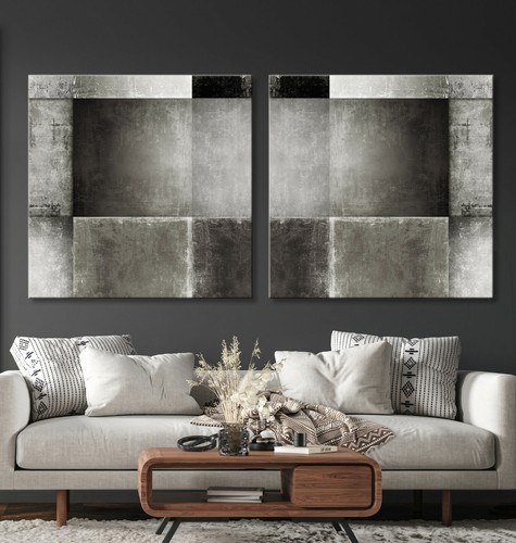 Degrés gris toile bild - gris, bild-set