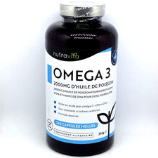 NUTRAVITA OMEGA 3 EPA DHA - 240 CAPSULES - 08/2027 - cœur cerveau vision