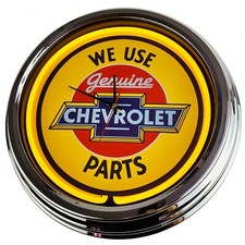 N-0233 Horloge Murale " Chevy Pièces " Déco Néon Manger Cuisine Salon Bureau
