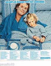 PUBLICITE ADVERTISING 055  1976  DESCAMPS  linge de maison draps