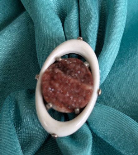 Bague ovale druze quartz - ovale,