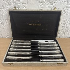 Boîte Avec 12 Couteaux Christofle En Métal Argenté