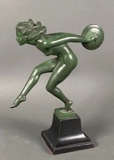Max le Verrier - Garcia - Art déco statue danseuse aux cymbales Modèle JOIE