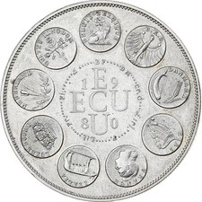 France, Médaille, Ecu Europa, Europe Assise, 1980, Argent, SUP