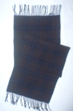 Hermes Écharpe en cachemire bicolore , marron ligne bleu  made in ENGLAND 160x40