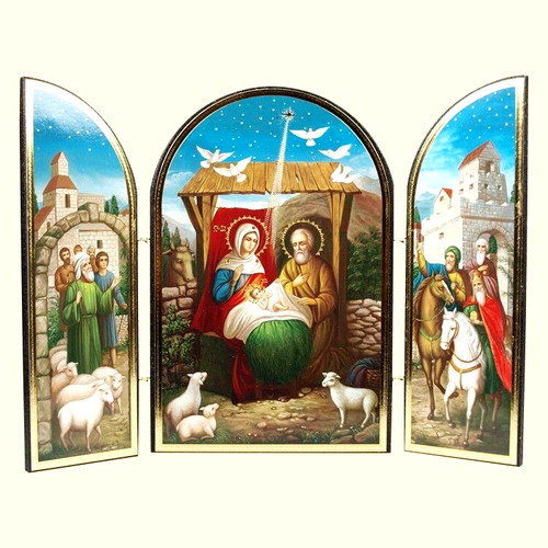 Icone triptyque nativite du - icone, la