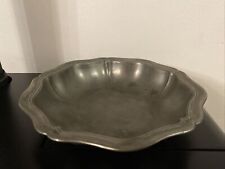 Ancien Plat Coupe En Etain Poincon Fleur Couronne Deco Chateau 600gr 