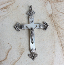 Croix Ancienne Argent et Nacre