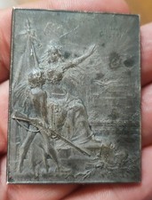 Médaille plaque bronze - médaille,