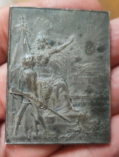 Médaille plaque bronze - médaille,