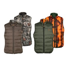 GILET CHASSE WARM REVERSIBLE PERCUSSION CHASSE OUTDOOR  CAMOUFLAGE TRAQUE FLUO