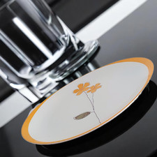 Plat de service ovale en porcelaine 31x34 cm – motif floral – haute résistance –