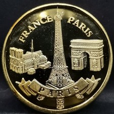 JETON TOURISTIQUE 30mm Doré MONUMENTS ET BLASON PARIS / MEDAILLE