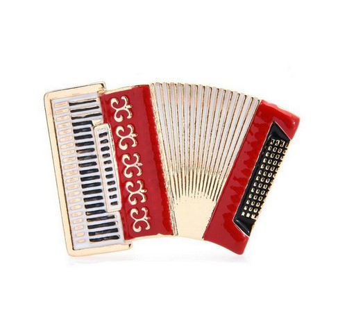 Broche bijou accordéon - , rouge
