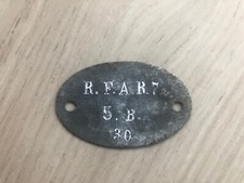 Plaque d'identité allemande modèle 1878  du 7ème régiment d'artillerie lourde