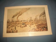 Currier & Ives Reprint "The Levee,New Orleans 1884~TRAVELERS CALENDER PRINT 1949