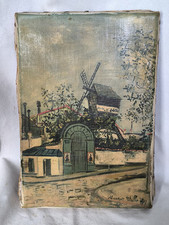 Ancien Tableau Paysage Moulin