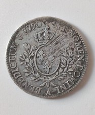 Ecu LOUIS XVI aux branches d'olivier 1790 A (pt sous D de LUD)