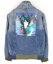 Desigual Femmes Bleu Jean Veste 38 Pure Coton Délavé Manches Longues Élégant