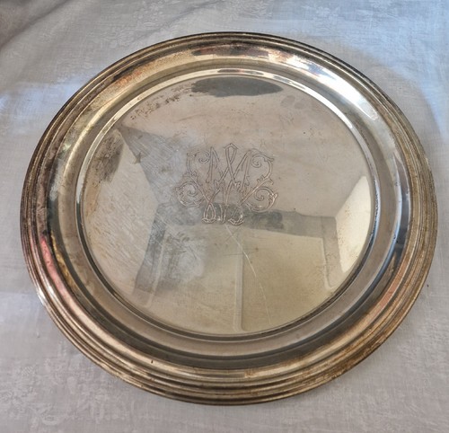 Plat metal argenté ancien - plat,
