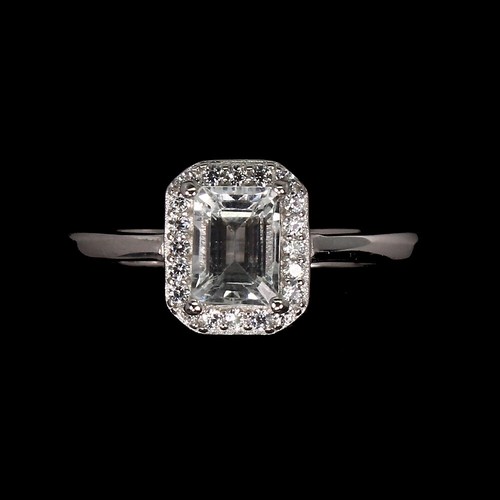 Bague octogonale argent - bague,