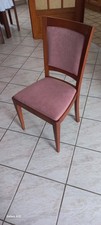 lot de 2 chaises en bois, assise de couleur vieux rose