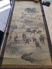 Grande Peinture Sur Soie Asie