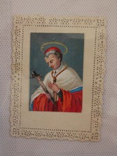 Image pieuse canivet dentelle religieux et crucifix