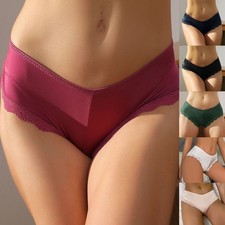 Culotte taille basse dentelle soie glacée slip sous vêtement lingerie bretelle