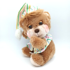 Ancienne Peluche Ours Marron Beige Dormeur Vintage FISHER PRICE Sleepytime 1985