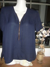 THE KOOPLES Haut Blouse Col Zippé 100% SOIE T.XS