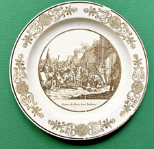 Assiette en Fouque et Arnoux : "Entrée de Clovis dans Toulouse" - Début XIXème