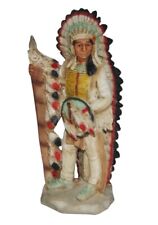 Figurine D'Indien Indien En Tant Que Chef Red Cloud H 17 Cm Debout Avec Coiffe