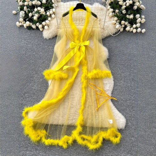 Robe kimono longue fente - À,