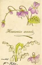 CINQ CARTES POSTALES ANCIENNES DESSINS POUR OCCASION BONNE ANNEE BONNE FETE...