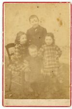 PHOTO CABINET Mounier TULLINS, frères & soeurs fratrie famille robe identique