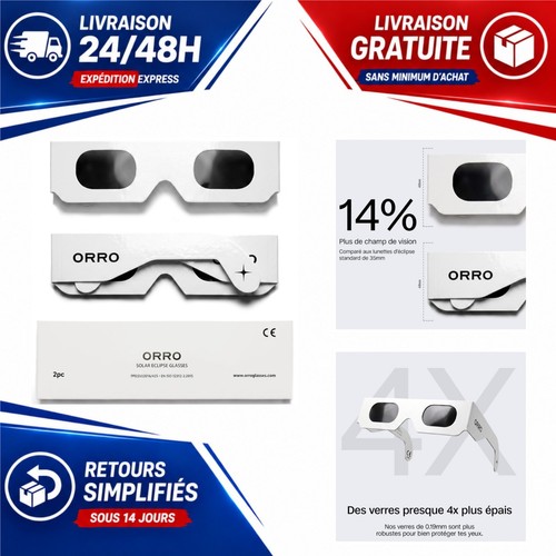 Lunettes éclipse solaire orro - solaire,